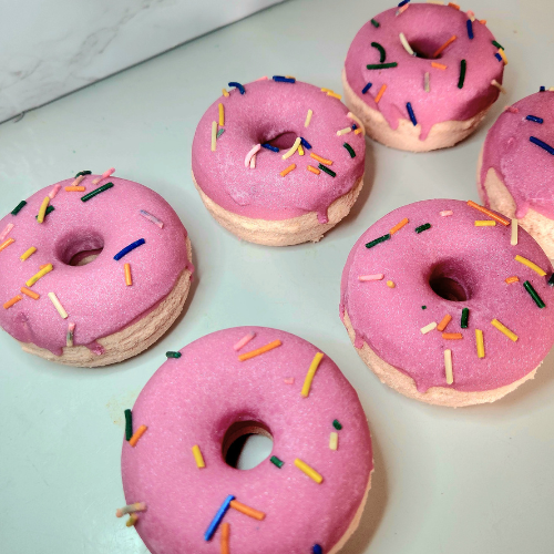 Strawberry Donut Goat milk bath Bomb