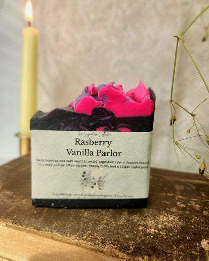 Raspberry Vanilla Parlor Goat Milk Soap.