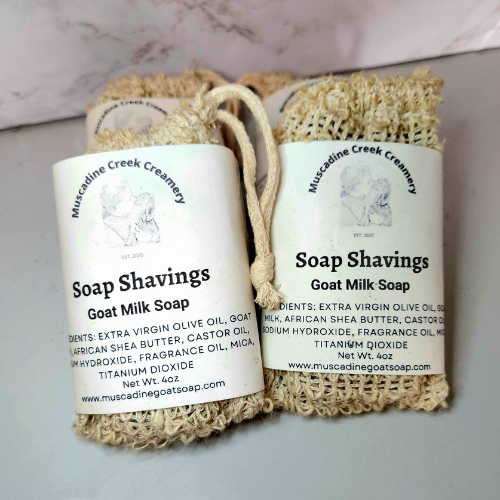 Goat Milk Soap Shavings with reusable bag