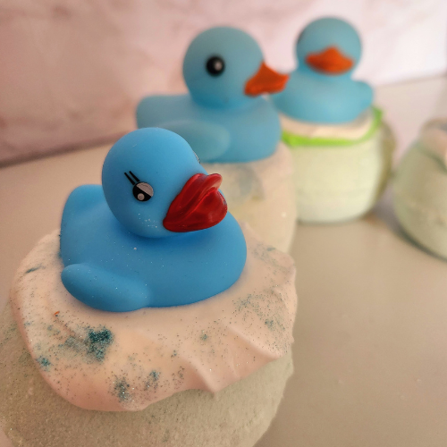 Goat Milk Bath Bomb with Rubber Duck Toy